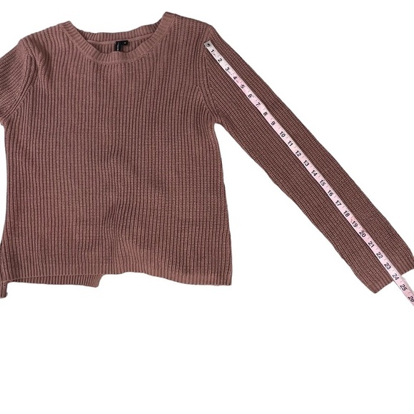 Moon & Madison Pink Mauve Sweater Tie Back Lacing Lace Up Woman’s Sweater Size M - Picture 11 of 14